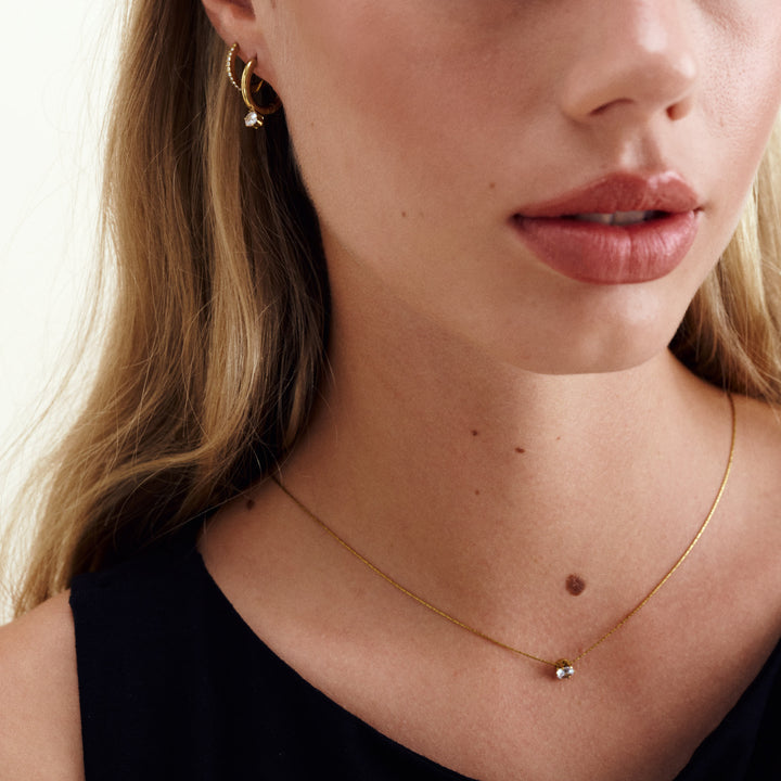 Lynne - Kristall Halskette Edelstahl