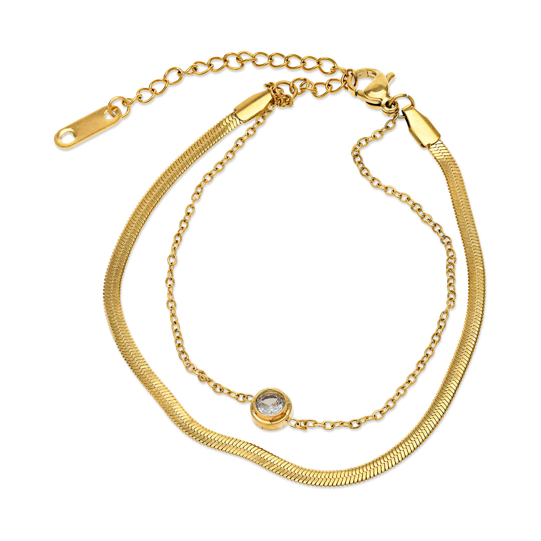 Solvej - Duo Kettenarmband Edelstahl