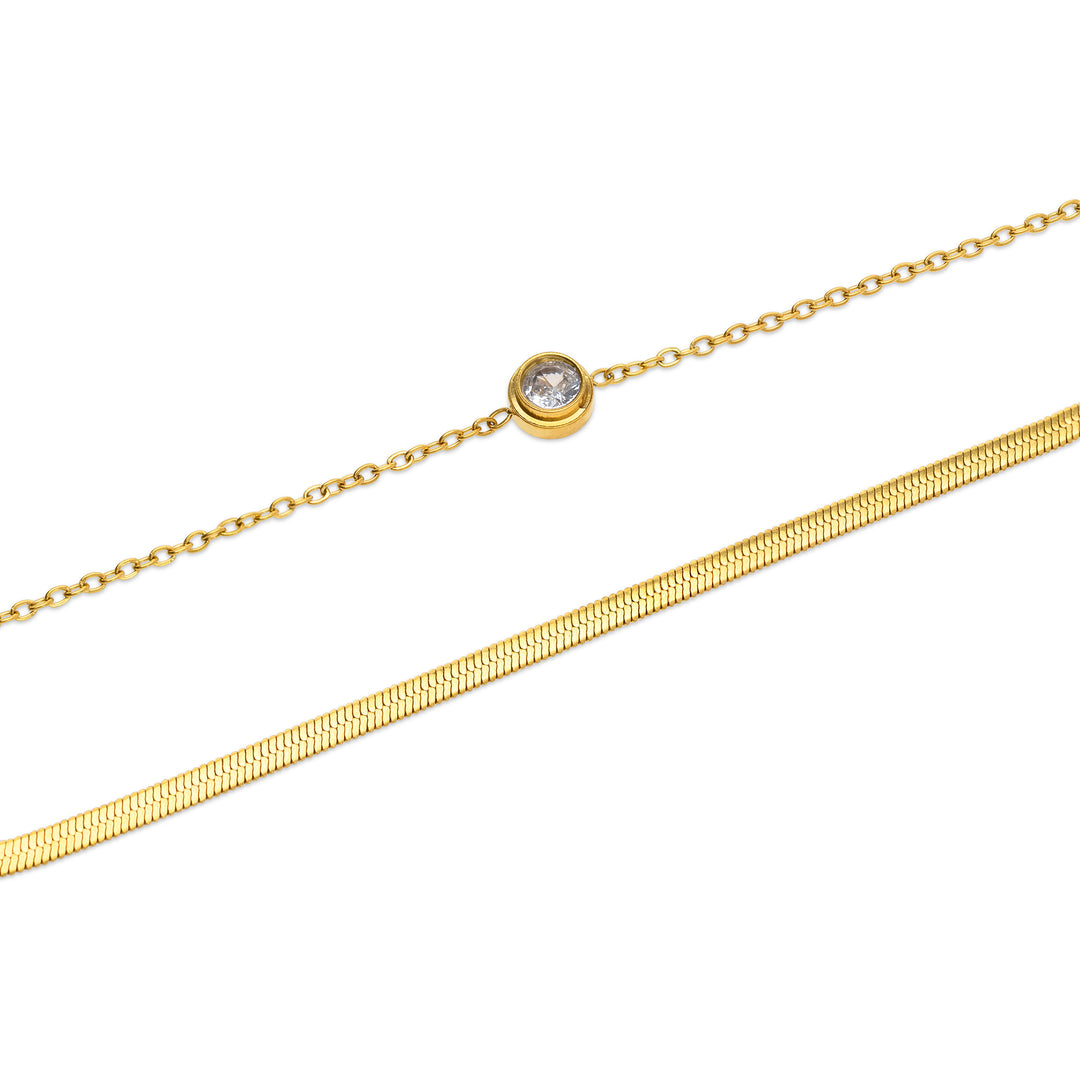 Solvej - Duo Kettenarmband Edelstahl