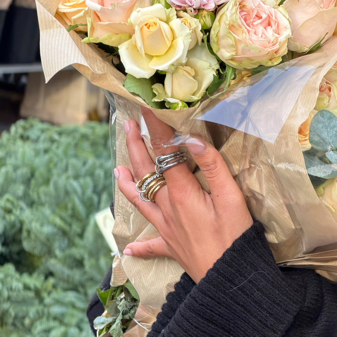 Irene - Ringstack Sleek Edelstahl