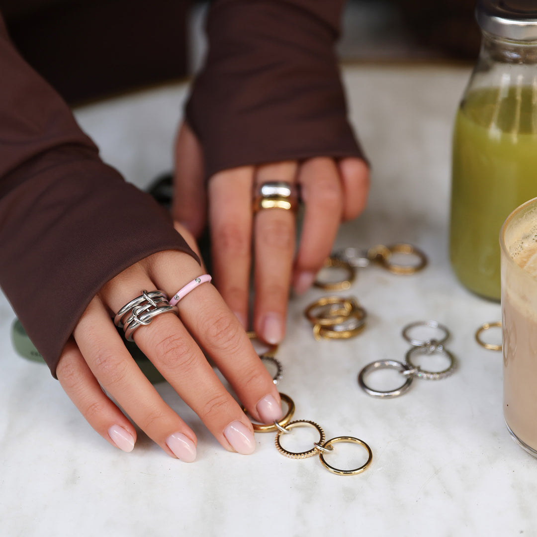 Irene - Ringstack Sleek Edelstahl