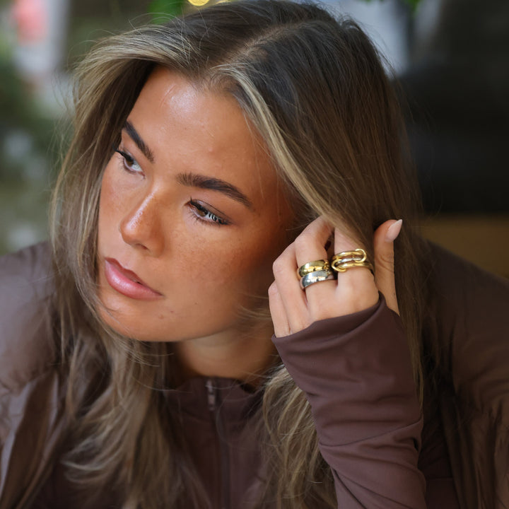 Irene - Ringstack Sleek Edelstahl