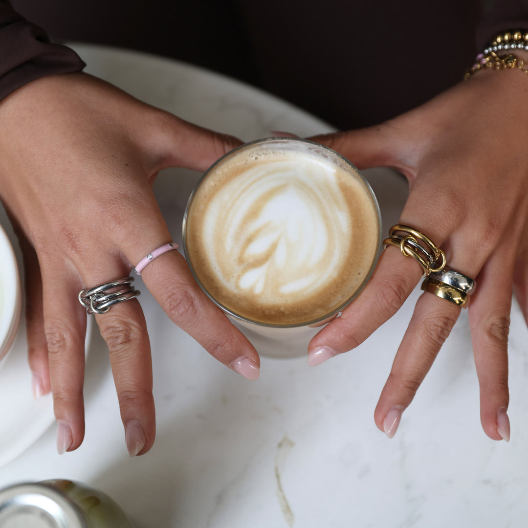 Irene - Ringstack Sleek Edelstahl