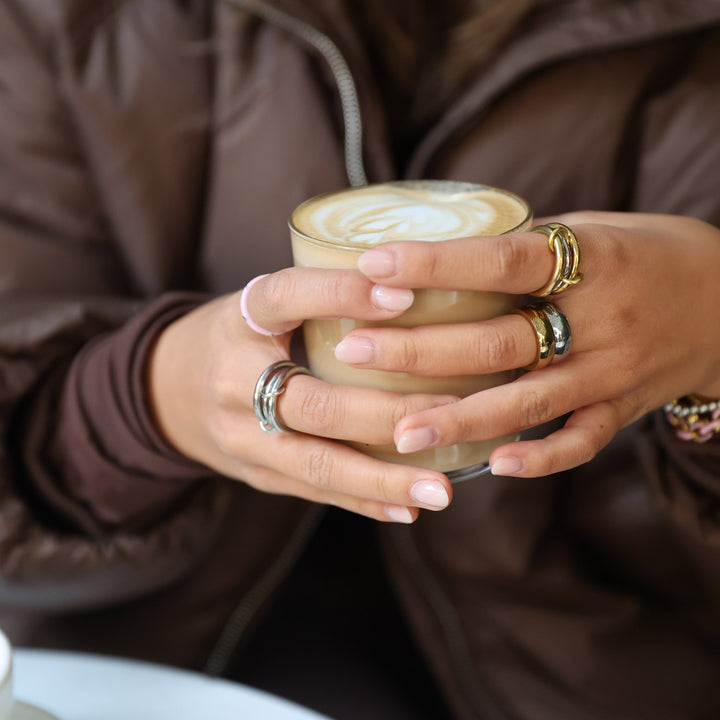 Irene - Ringstack Sleek Edelstahl