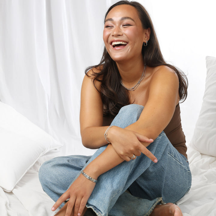 Oda - Mehrreihige Perlenkette aus Edelstahl