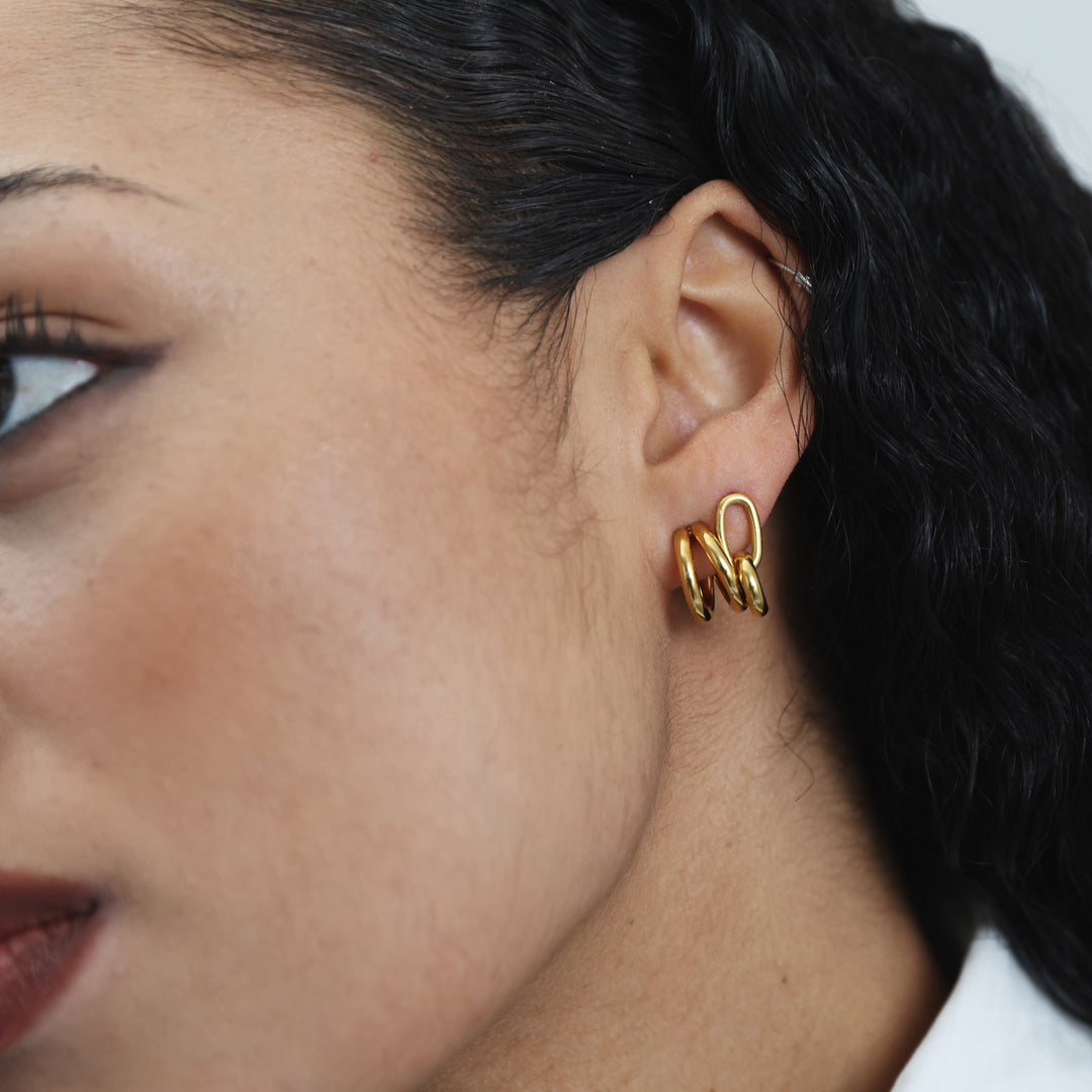 Madina - Hoop Stud Earrings Stainless Steel