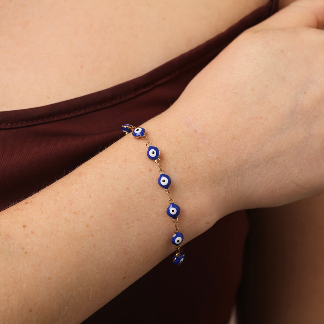 Uma - Armband mit bösem Blick aus Edelstahl