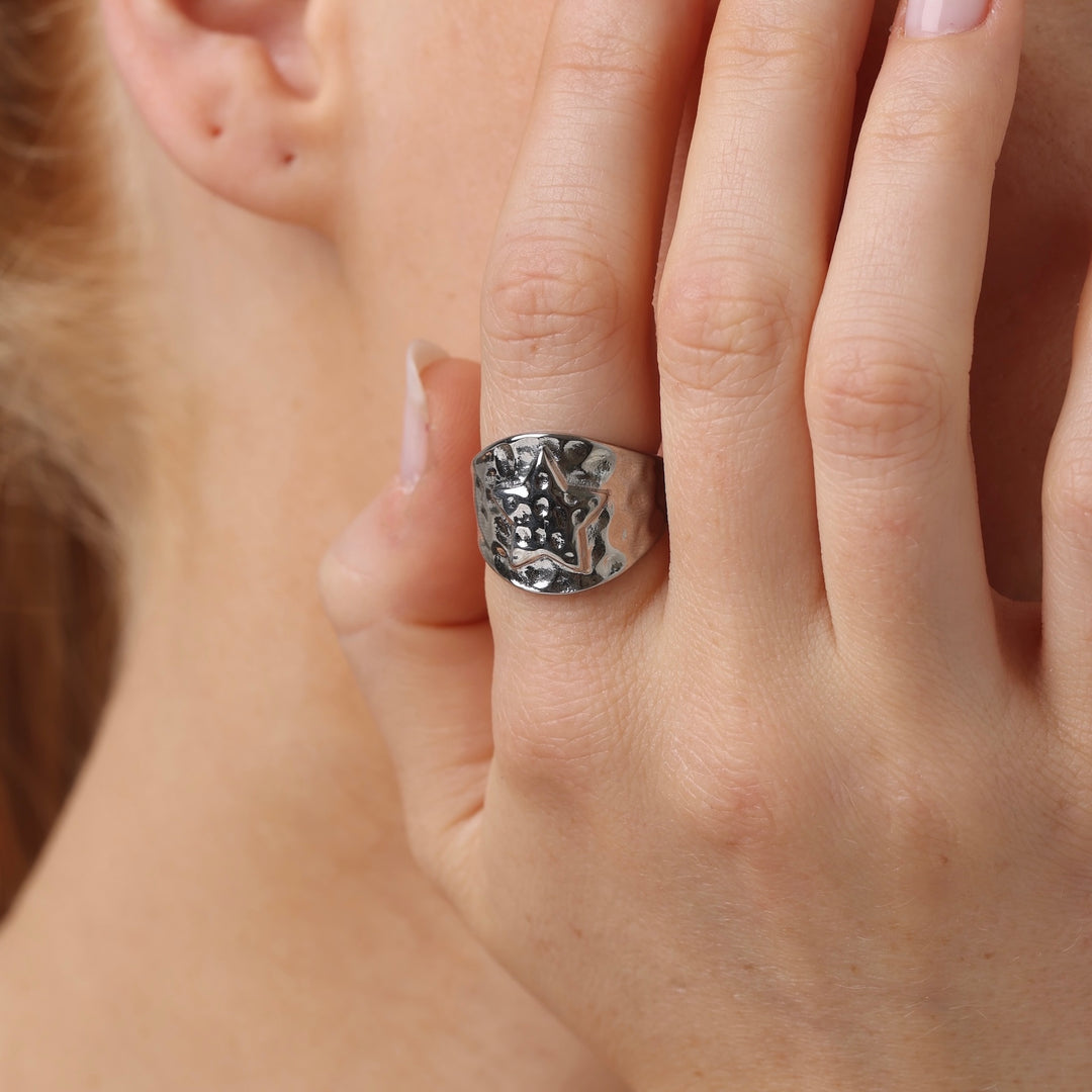Yrsa - Sternring aus Edelstahl