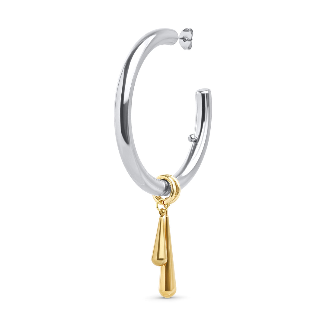 Peg - Schlanke Hoops Ohrstecker aus Edelstahl