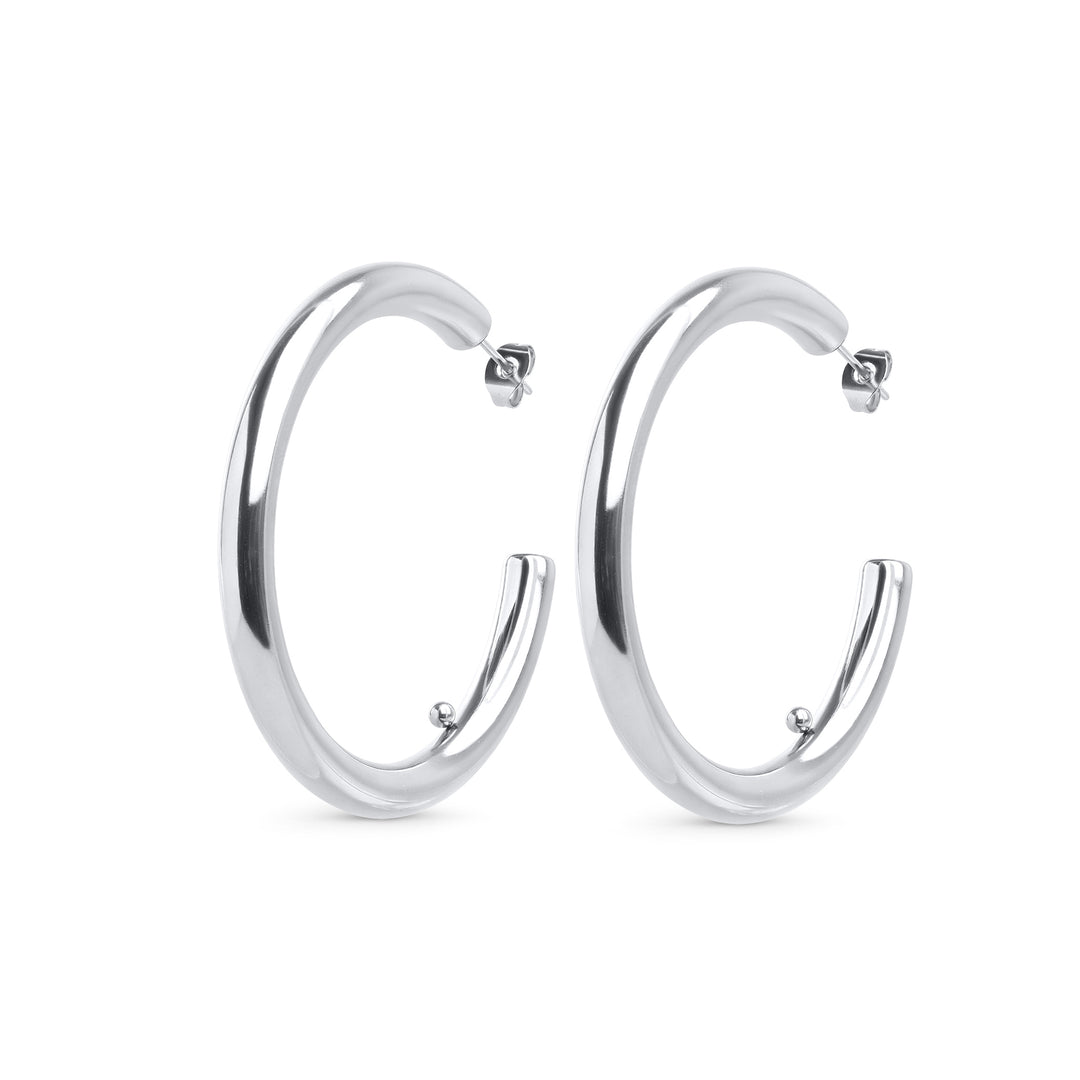 Peg - Schlanke Hoops Ohrstecker aus Edelstahl