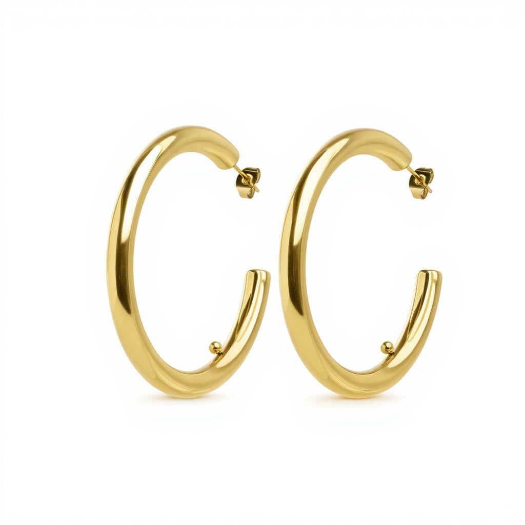 Peg - Schlanke Hoops Ohrstecker aus Edelstahl