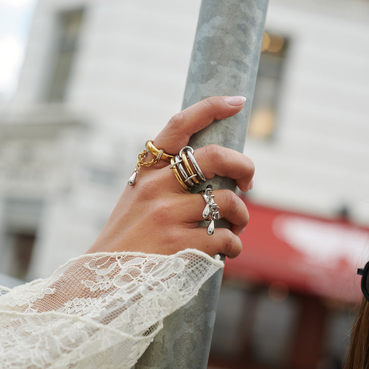 Storm - Duo Drop Ring Edelstahl