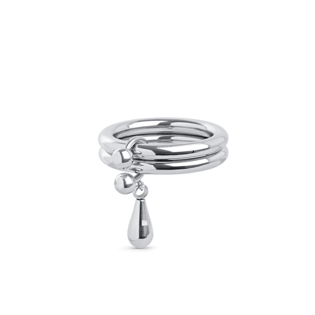 Storm - Duo Drop Ring Edelstahl