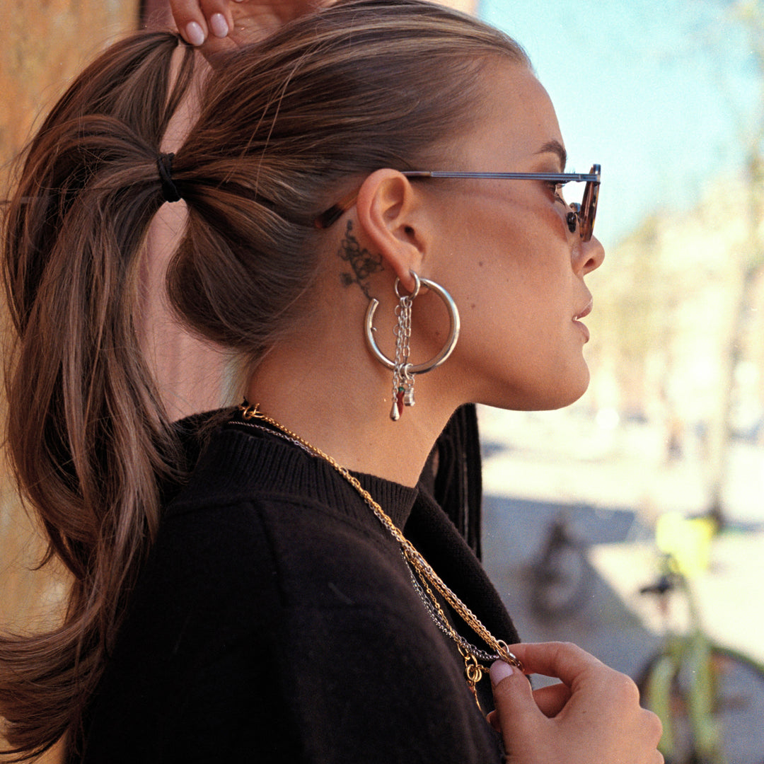 Kate - Chain Hoop Earrings Stainless Steel