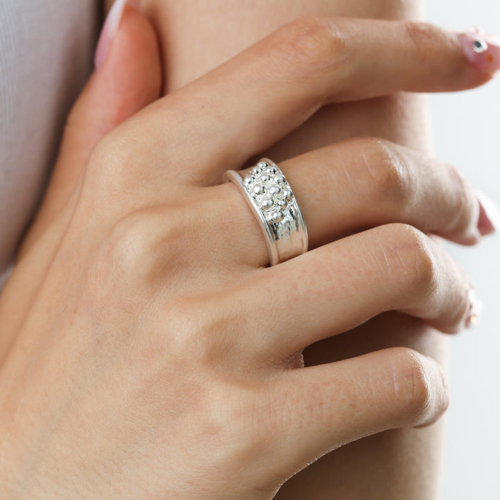 Iben – Statement-Ring aus Edelstahl, Silber | Timi of Sweden