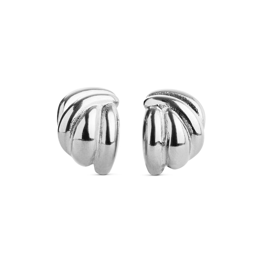 Siv – gedrehte Ohrstecker aus Edelstahl, Silber | Timi of Sweden