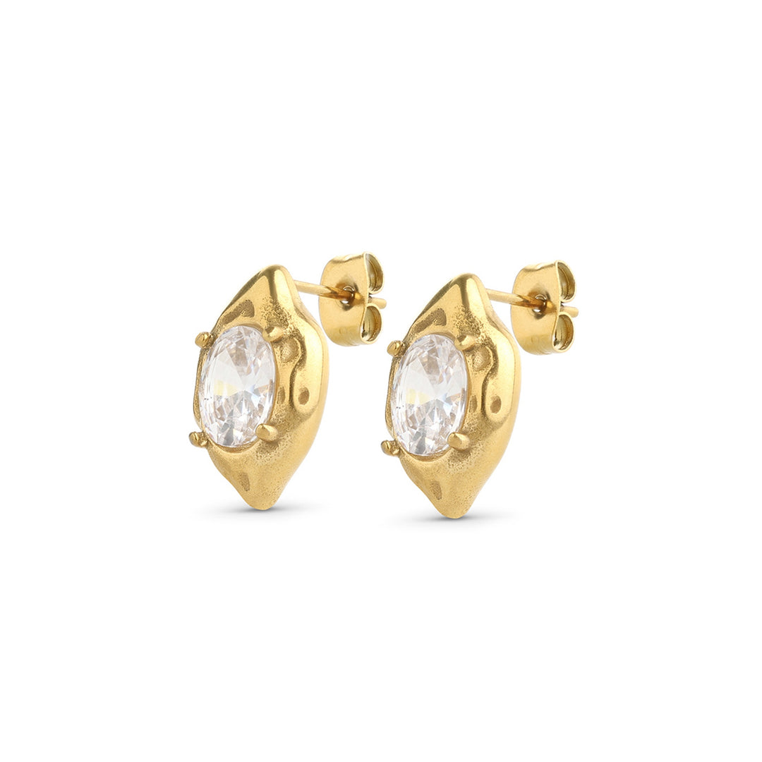 Azia – Kristall Ohrstecker aus Edelstahl, Gold | Timi of Sweden