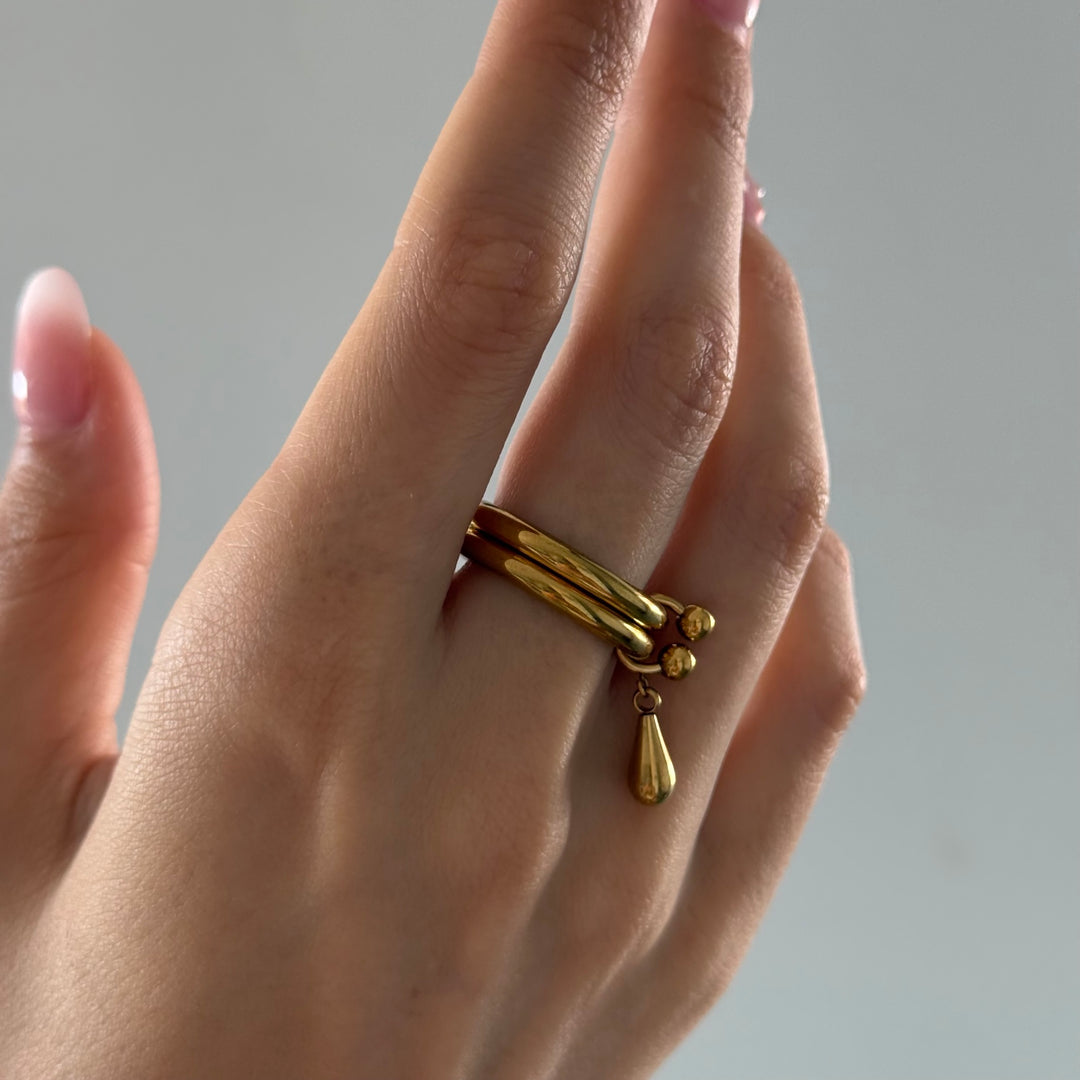 Storm - Duo Drop Ring Stainless Steel