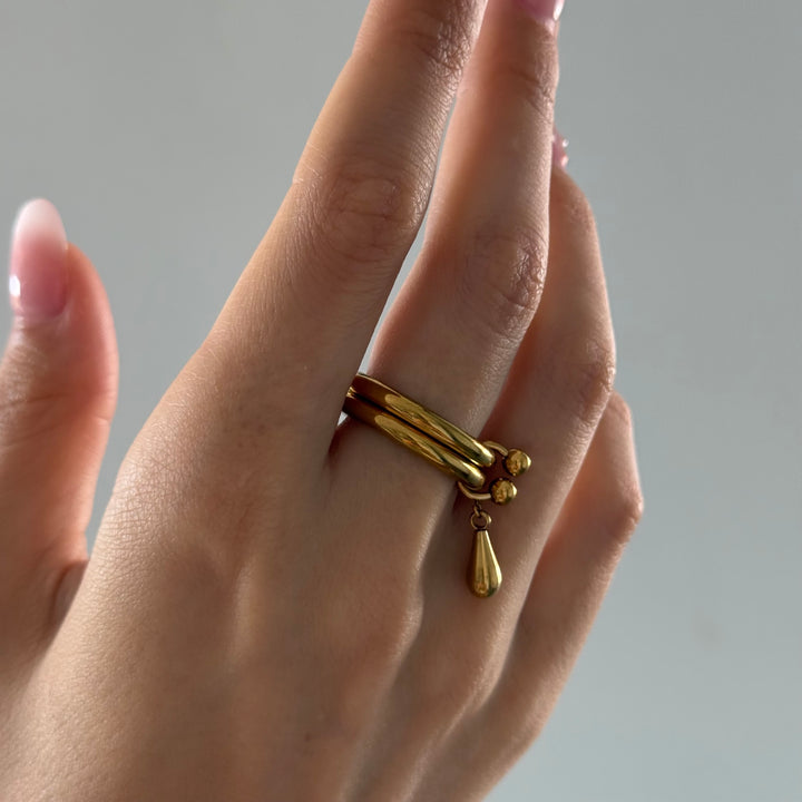 Storm - Duo Drop Ring Stainless Steel