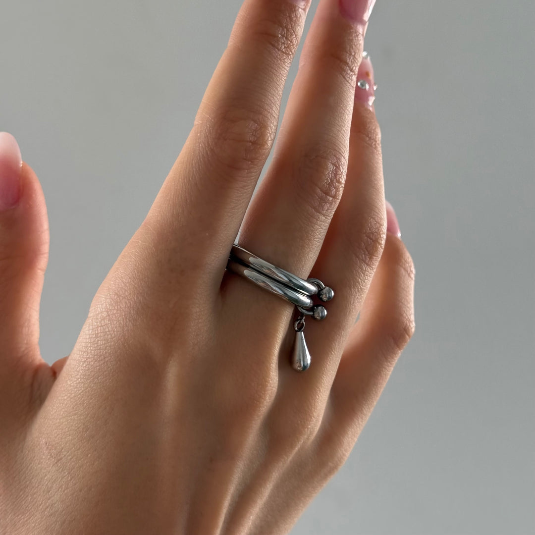 Storm - Duo Drop Ring Stainless Steel