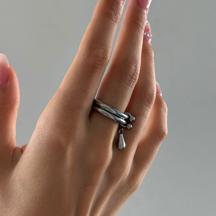 Storm - Duo Drop Ring Stainless Steel