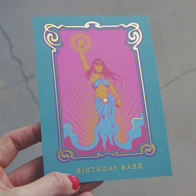 Birthday Babe Goddess Postkarte