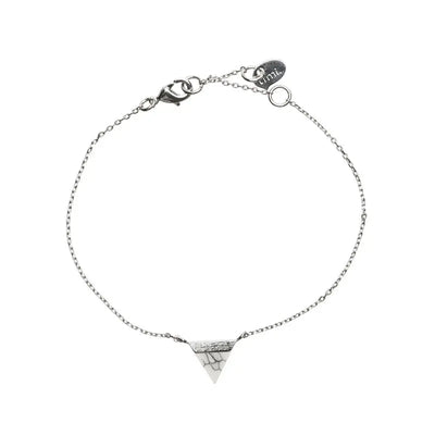 Triangle with Stone Setting Bracelet in Silver Marble