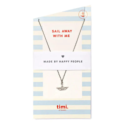 Sail away with me Boat Necklace Silver