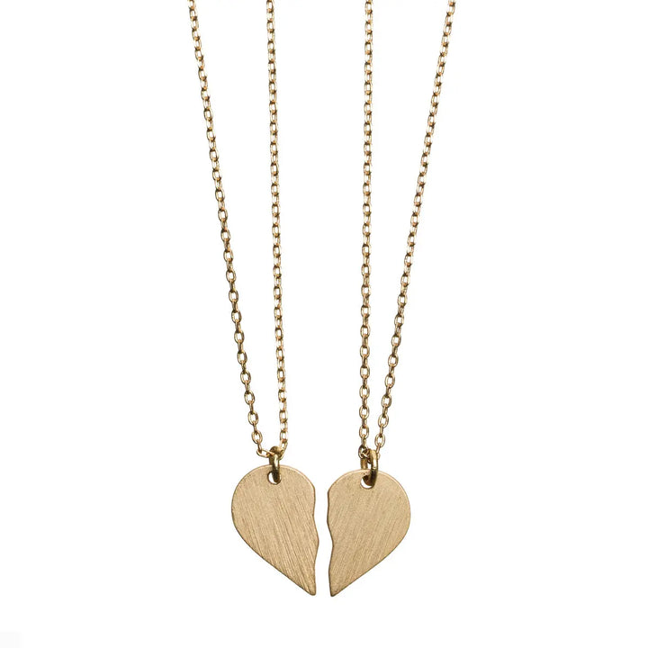 Split Heart Necklaces Gold