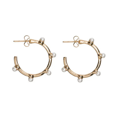 Big hoops with pearl studs