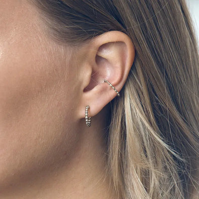 Bubble earring and ear cuff Silver