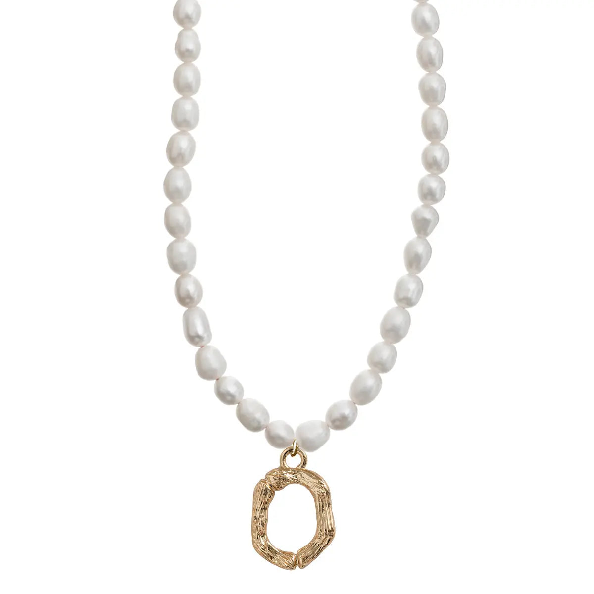 Pearl and Bamboo Letter Necklace O