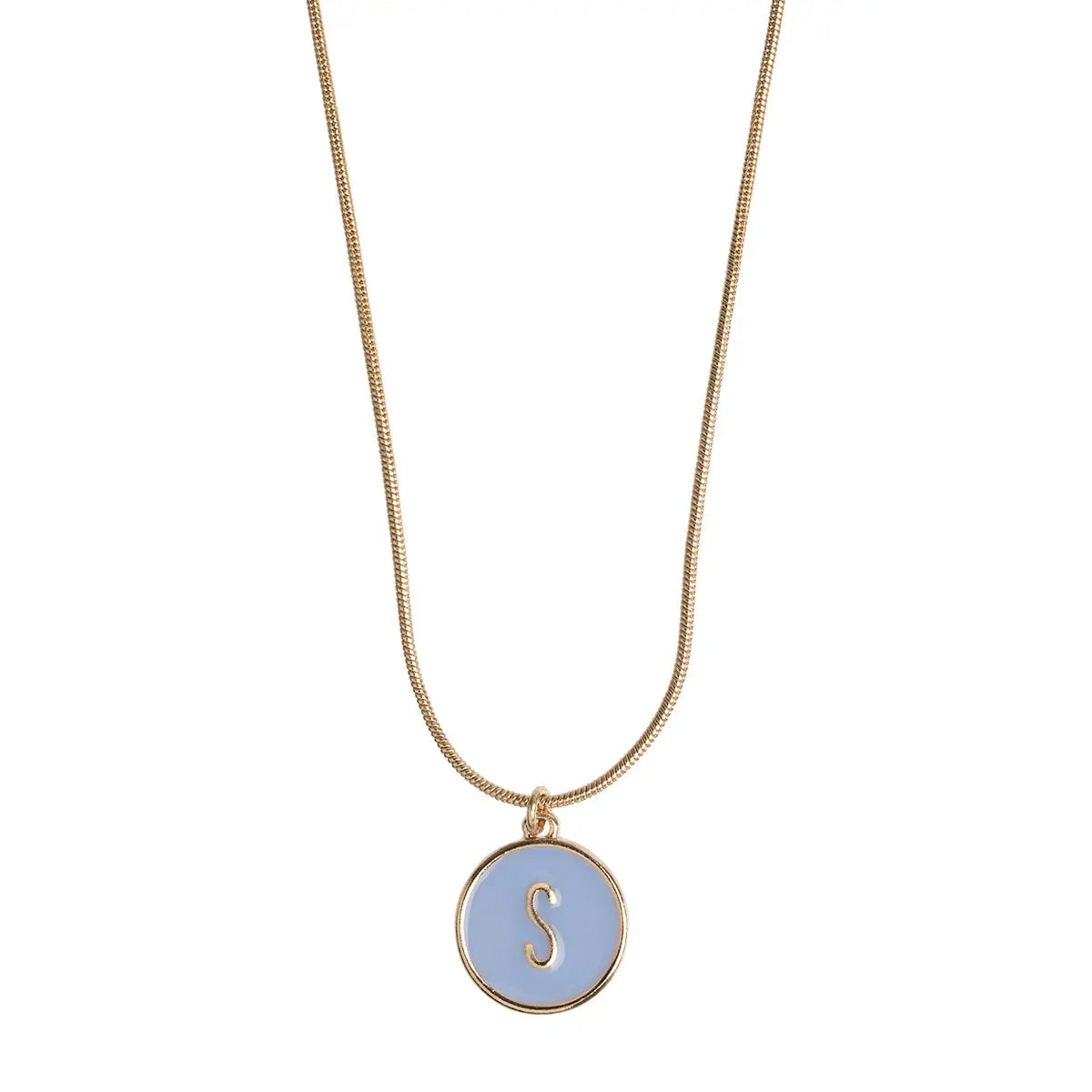 Letter in Snake Chain Necklace S