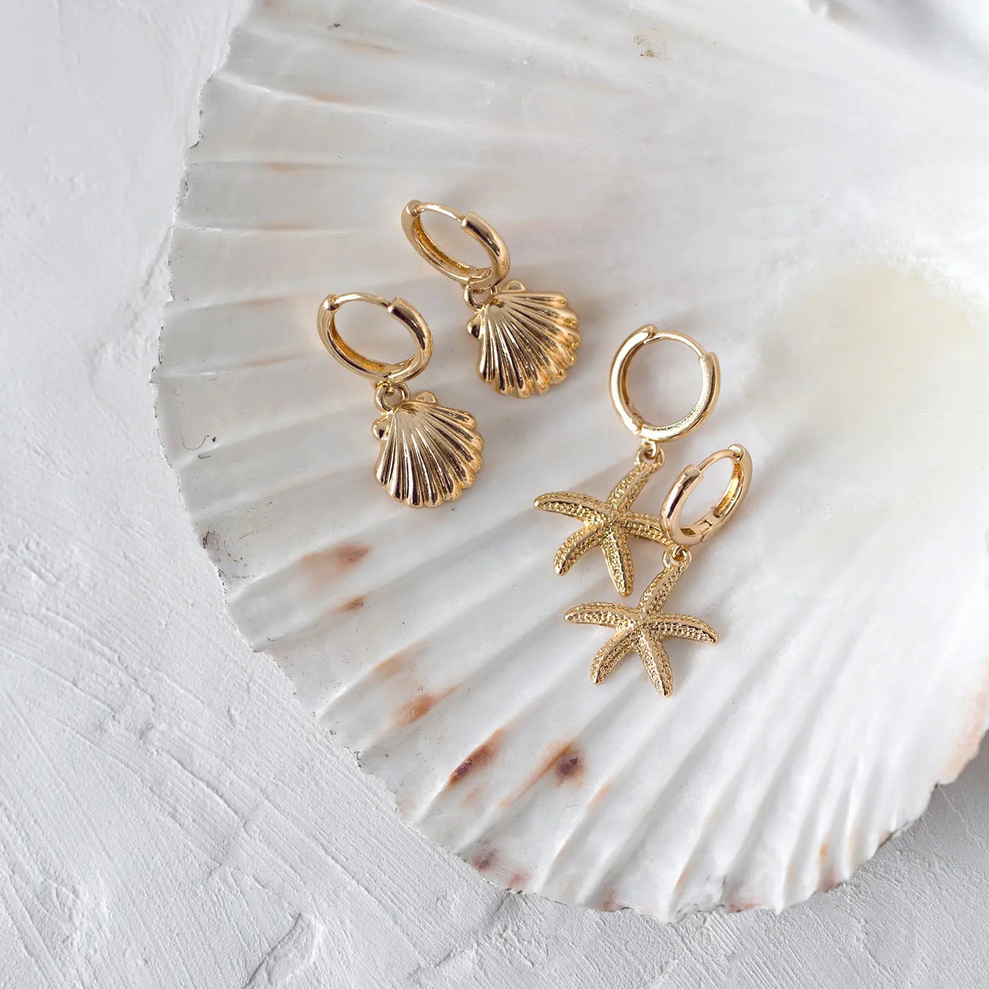 Mermaid Shell Hoop Earrings