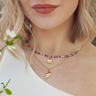 Sea Shell Necklace Gold