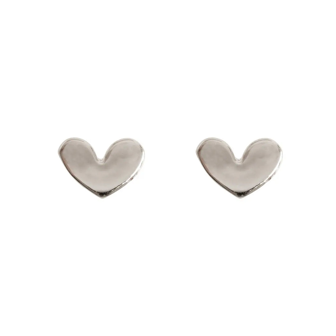 petite heart stud earring Silver