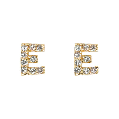 Petite chrystal letter stud earring E