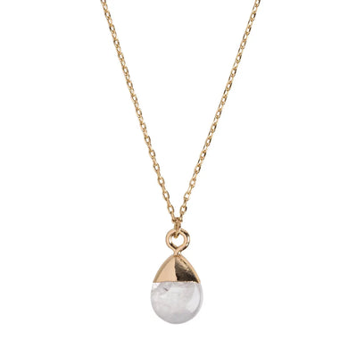 Gold Dipped Clear Quartz Necklace