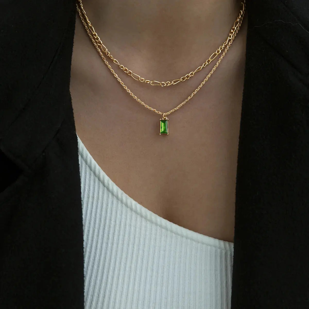 Kristall-Set mit Halskette und Ohrringen