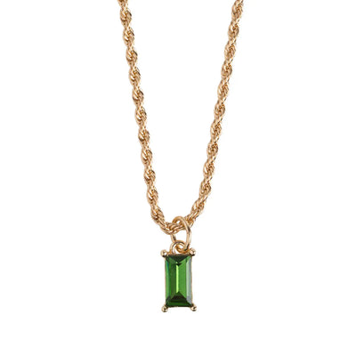 Emerald crystal with twisted chain