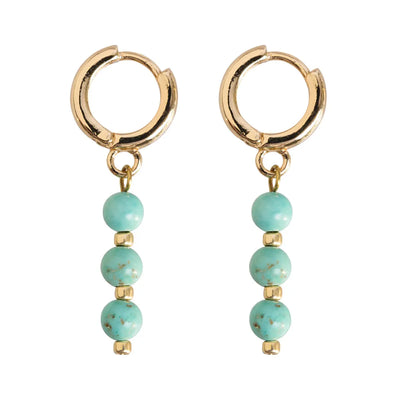 Turqoise Beads Hoop Earrings | Summer