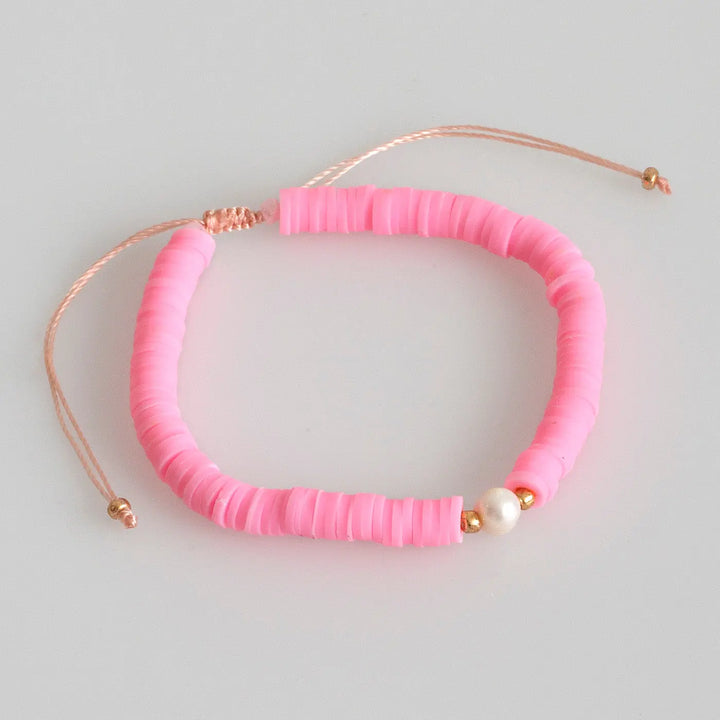 Beach Beads with Pearl Bracelet - Pink