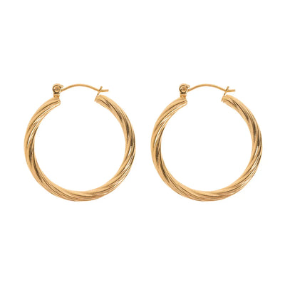 Swirly Hoop Earrings | Stainless Steel