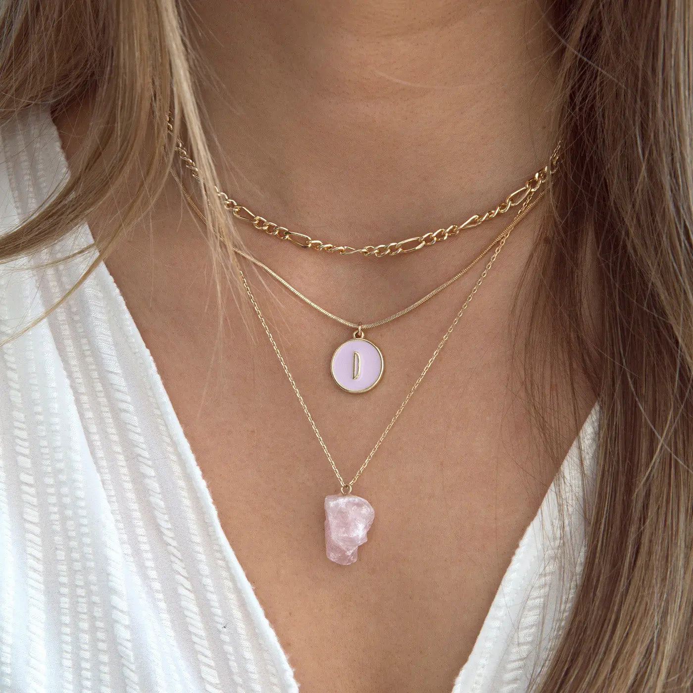 Rose Quartz earring and necklace set