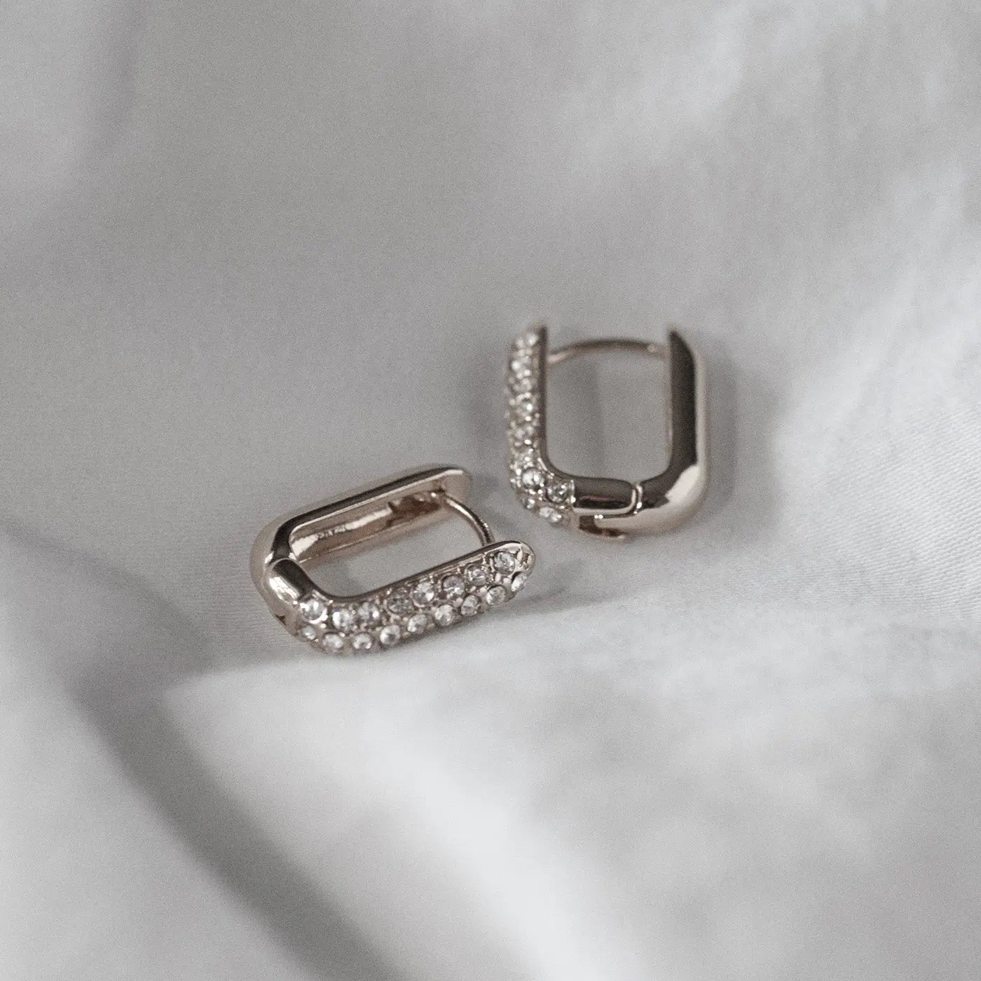 Clear Crystal Hoop Silver