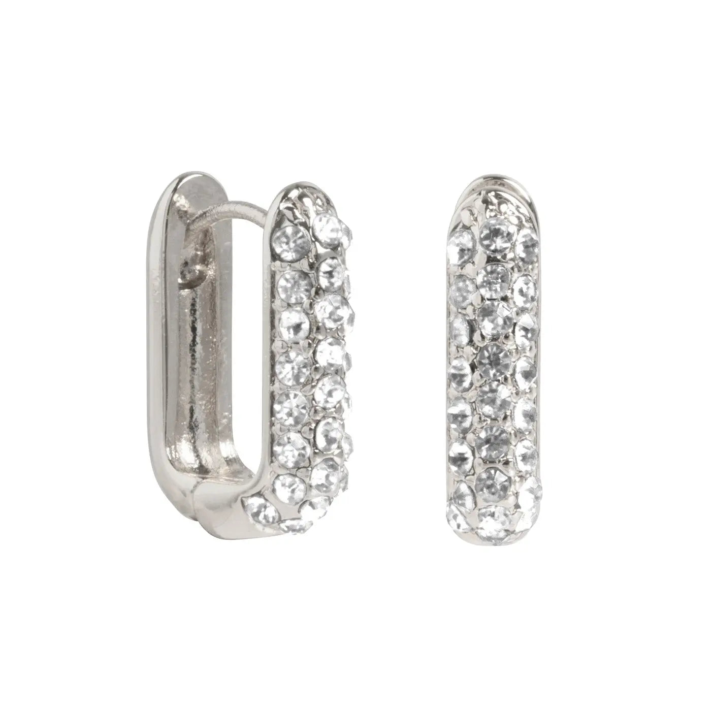 Clear Crystal Hoop Silver