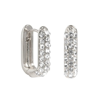 Clear Crystal Hoop Silver
