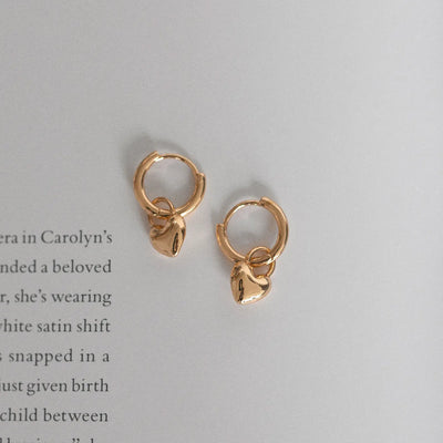 Gold Hoop Heart Pendant | Love