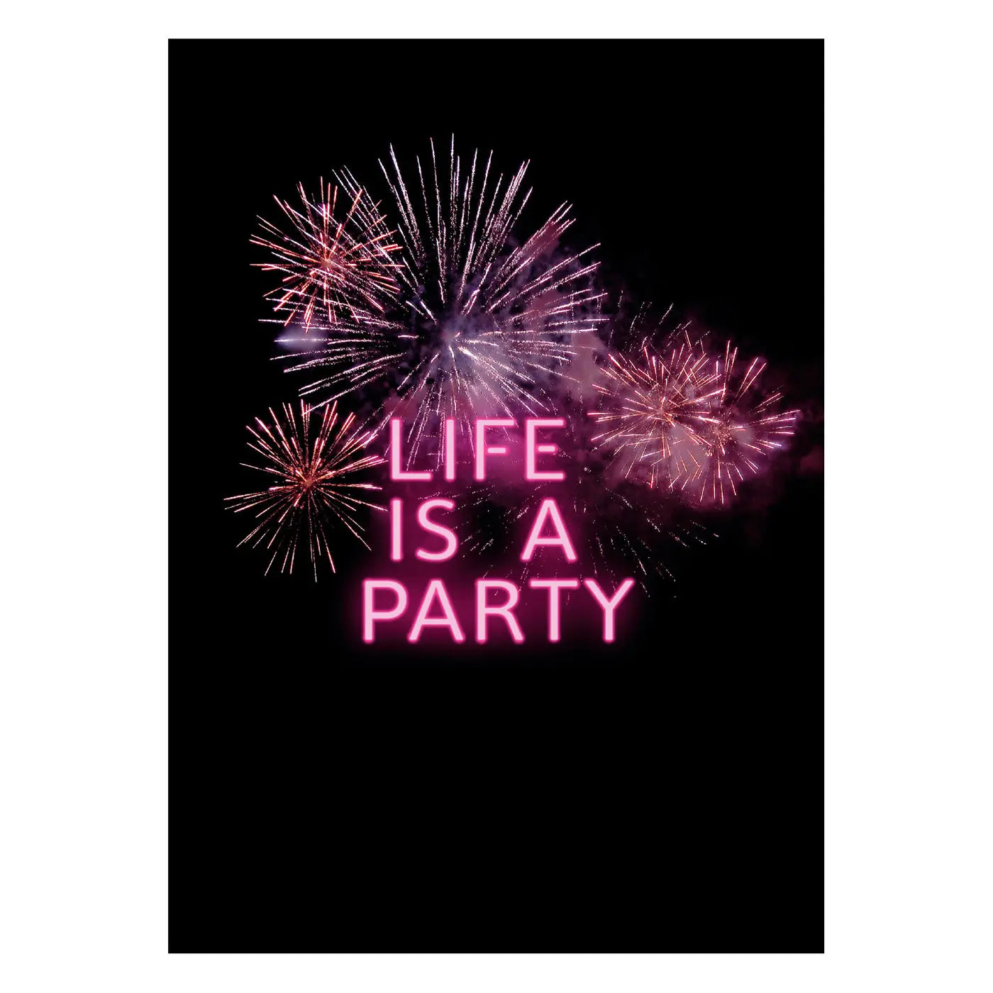 Life is a party Fireworks Postcard