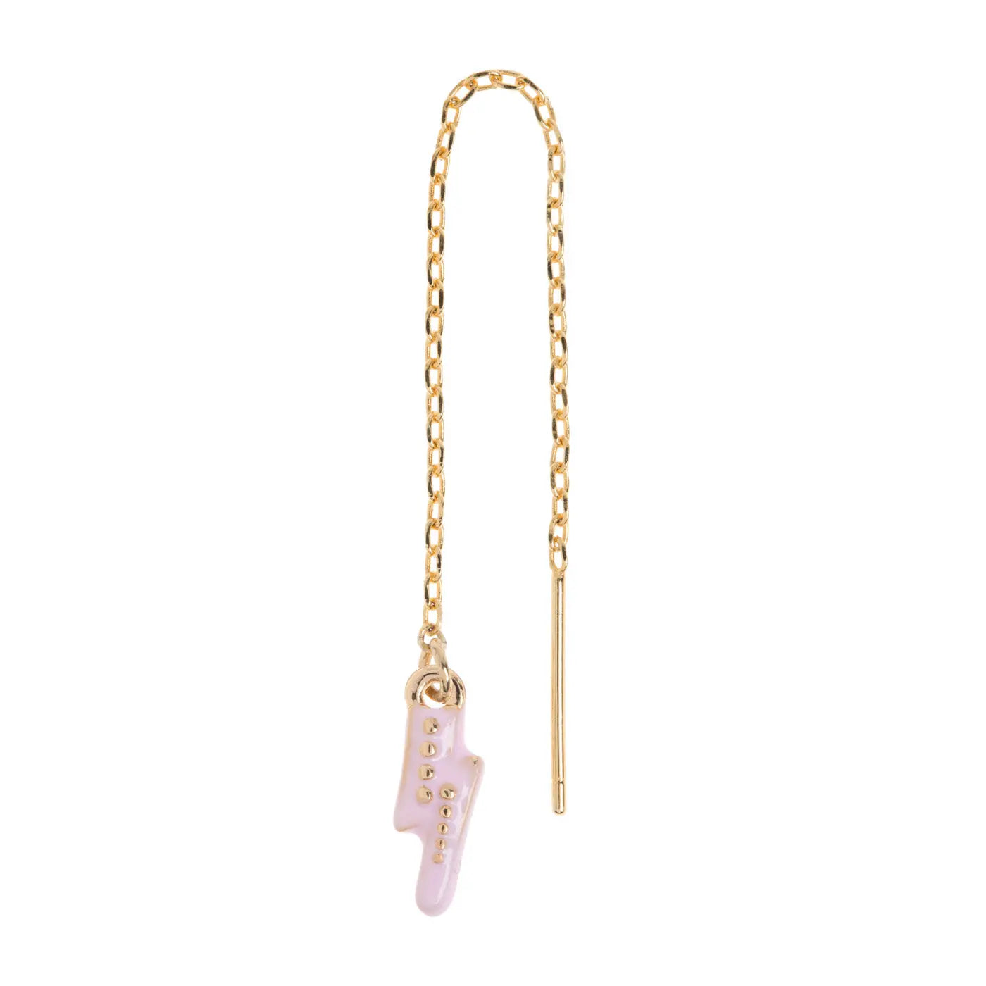 Doris - Pink Flash Enamel Chain Earring